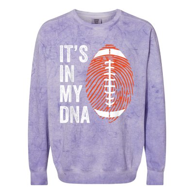 ItS In My Dna American Football Fingerprint Football Player Colorblast Crewneck Sweatshirt