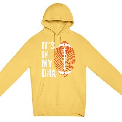 ItS In My Dna American Football Fingerprint Football Player Premium Pullover Hoodie