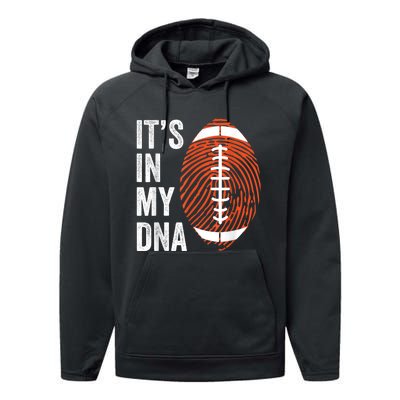 ItS In My Dna American Football Fingerprint Football Player Performance Fleece Hoodie