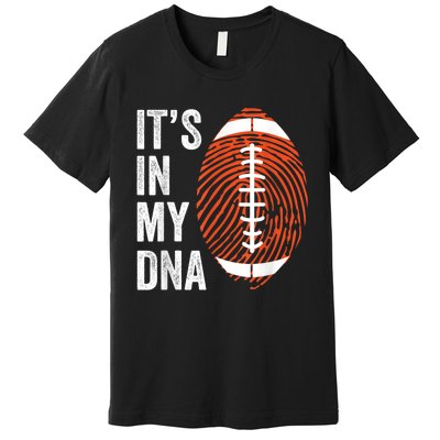 ItS In My Dna American Football Fingerprint Football Player Premium T-Shirt