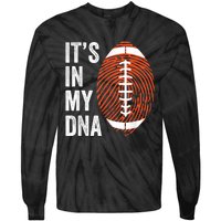 ItS In My Dna American Football Fingerprint Football Player Tie-Dye Long Sleeve Shirt