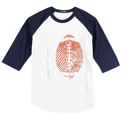 ItS In My Dna American Football Fingerprint Football Player Baseball Sleeve Shirt