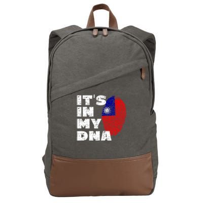 Its In My Dna Taiwan Flag Gift Cotton Canvas Backpack