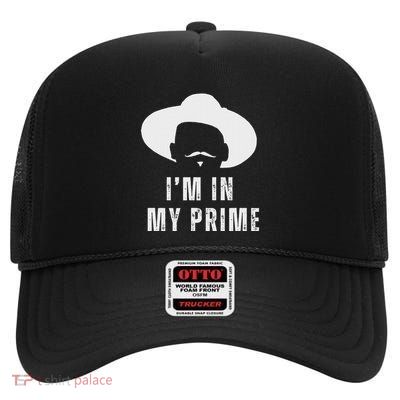 IM In My Prime Western Doc Holliday Cowboy Outlaw Graphic High Crown Mesh Back Trucker Hat