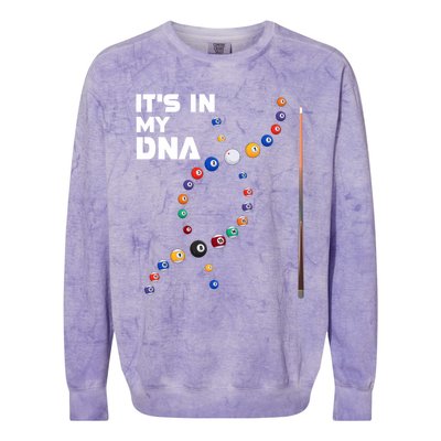 ItS In My Dna Pool Billiard Gift Colorblast Crewneck Sweatshirt