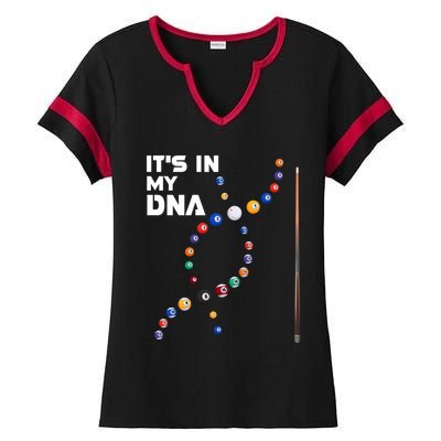 ItS In My Dna Pool Billiard Gift Ladies Halftime Notch Neck Tee