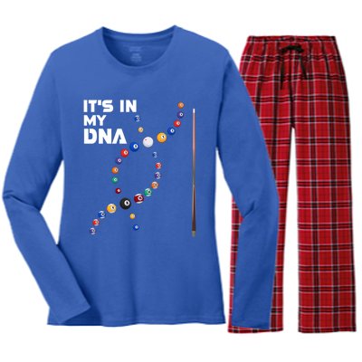 ItS In My Dna Pool Billiard Gift Women's Long Sleeve Flannel Pajama Set 