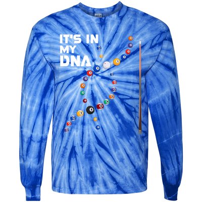 ItS In My Dna Pool Billiard Gift Tie-Dye Long Sleeve Shirt