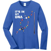 ItS In My Dna Pool Billiard Gift Ladies Long Sleeve Shirt