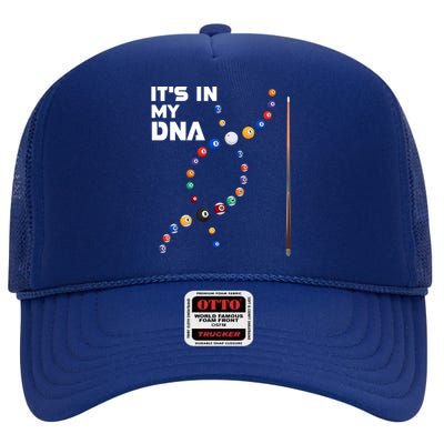 ItS In My Dna Pool Billiard Gift High Crown Mesh Back Trucker Hat