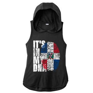 It's In My Dna Dominican Funny Gift Proud Dominican Republic Flag Funny Gift Ladies PosiCharge Tri-Blend Wicking Draft Hoodie Tank