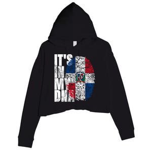 It's In My Dna Dominican Funny Gift Proud Dominican Republic Flag Funny Gift Crop Fleece Hoodie