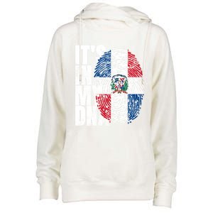 It's In My Dna Dominican Funny Gift Proud Dominican Republic Flag Funny Gift Womens Funnel Neck Pullover Hood