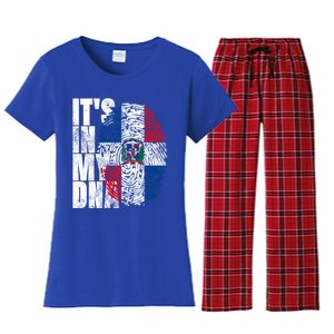 It's In My Dna Dominican Funny Gift Proud Dominican Republic Flag Funny Gift Women's Flannel Pajama Set