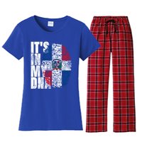 It's In My Dna Dominican Funny Gift Proud Dominican Republic Flag Funny Gift Women's Flannel Pajama Set