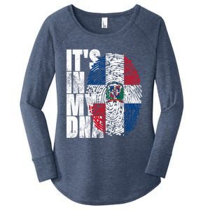 It's In My Dna Dominican Funny Gift Proud Dominican Republic Flag Funny Gift Women's Perfect Tri Tunic Long Sleeve Shirt