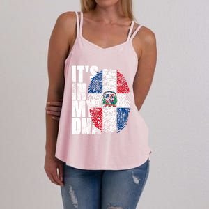 It's In My Dna Dominican Funny Gift Proud Dominican Republic Flag Funny Gift Women's Strappy Tank