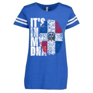 It's In My Dna Dominican Funny Gift Proud Dominican Republic Flag Funny Gift Enza Ladies Jersey Football T-Shirt