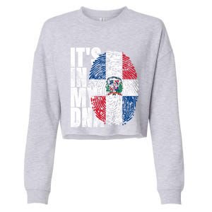 It's In My Dna Dominican Funny Gift Proud Dominican Republic Flag Funny Gift Cropped Pullover Crew