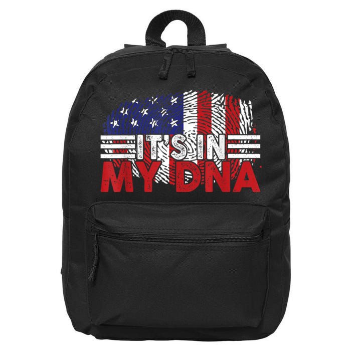 Its In My DNA American Flag Independence Day 4th Of July 16 in Basic Backpack