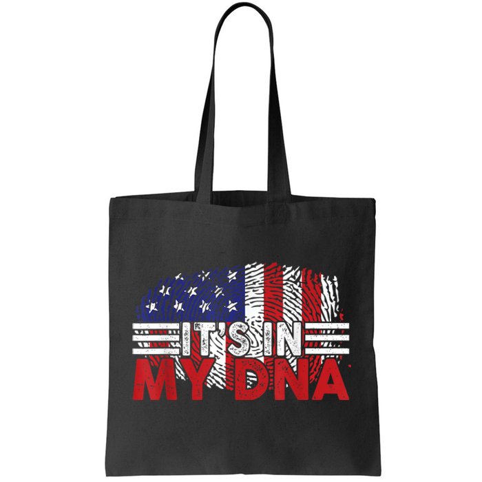 Its In My DNA American Flag Independence Day 4th Of July Tote Bag