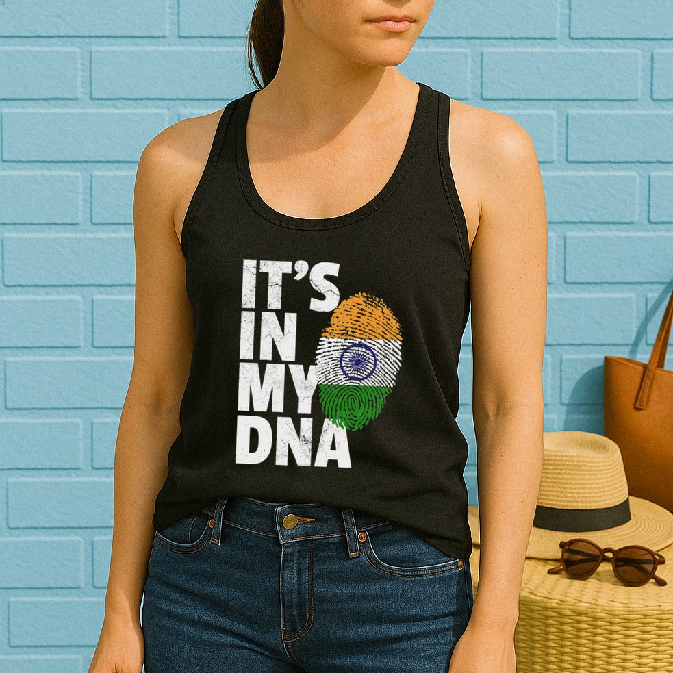 ItS In My Dna India Flag Indian Women Novelty Gift Womens Tank Top