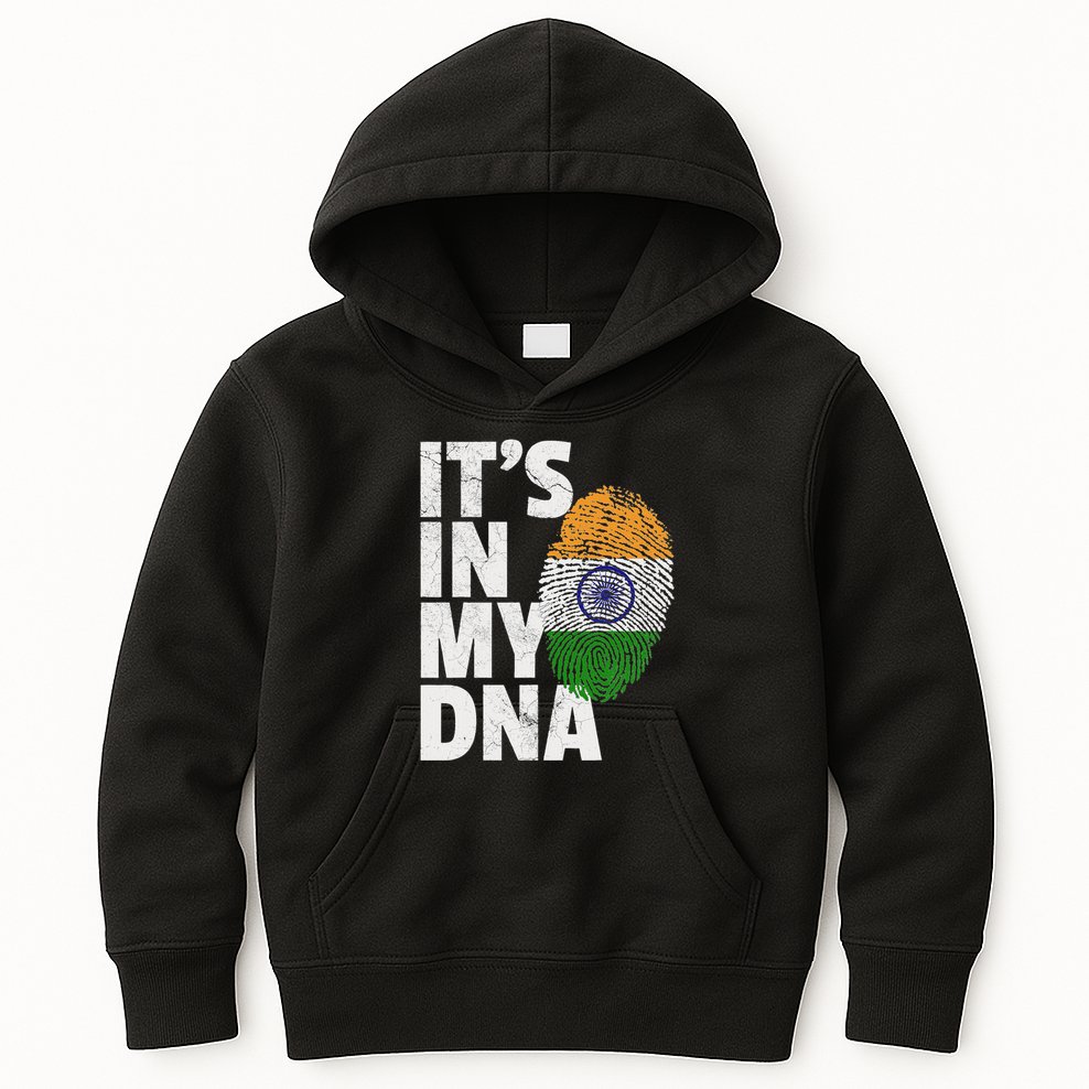 ItS In My Dna India Flag Indian Women Novelty Gift Kids Hoodie