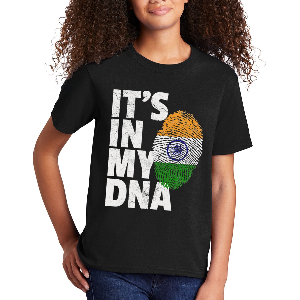 ItS In My Dna India Flag Indian Women Novelty Gift Kids T-Shirt