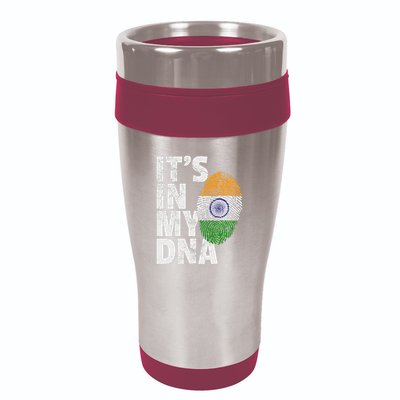 ItS In My Dna India Flag Indian Women Novelty Gift 16oz Travel Tumbler