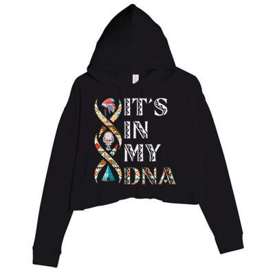 ItS In My Dna Native American Crop Fleece Hoodie