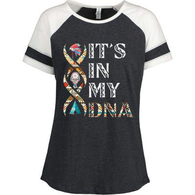 ItS In My Dna Native American Enza Ladies Jersey Colorblock Tee