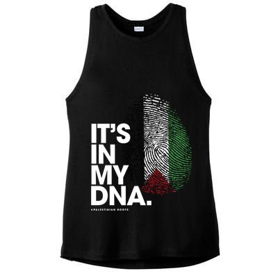 ItS In My Dna Palestine Flag Cool Gift Palestinian Roots Gift Ladies PosiCharge Tri-Blend Wicking Tank