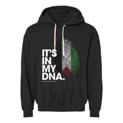 ItS In My Dna Palestine Flag Cool Gift Palestinian Roots Gift Garment-Dyed Fleece Hoodie