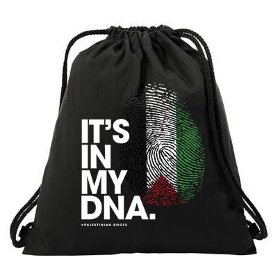 ItS In My Dna Palestine Flag Cool Gift Palestinian Roots Gift Drawstring Bag