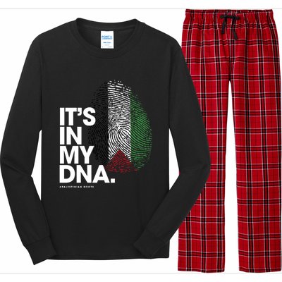 ItS In My Dna Palestine Flag Cool Gift Palestinian Roots Gift Long Sleeve Pajama Set