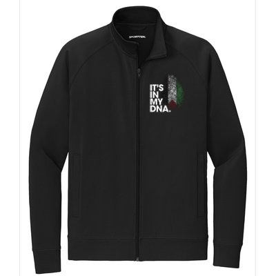 ItS In My Dna Palestine Flag Cool Gift Palestinian Roots Gift Stretch Full-Zip Cadet Jacket