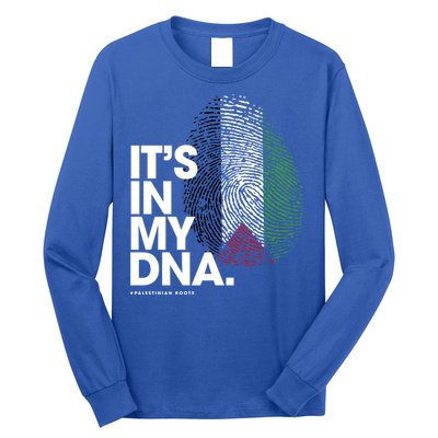 ItS In My Dna Palestine Flag Cool Gift Palestinian Roots Gift Long Sleeve Shirt