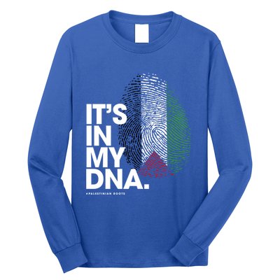 ItS In My Dna Palestine Flag Cool Gift Palestinian Roots Gift Long Sleeve Shirt