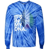 ItS In My Dna Palestine Flag Cool Gift Palestinian Roots Gift Tie-Dye Long Sleeve Shirt