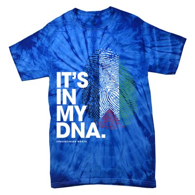 ItS In My Dna Palestine Flag Cool Gift Palestinian Roots Gift Tie-Dye T-Shirt