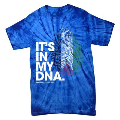 ItS In My Dna Palestine Flag Cool Gift Palestinian Roots Gift Tie-Dye T-Shirt