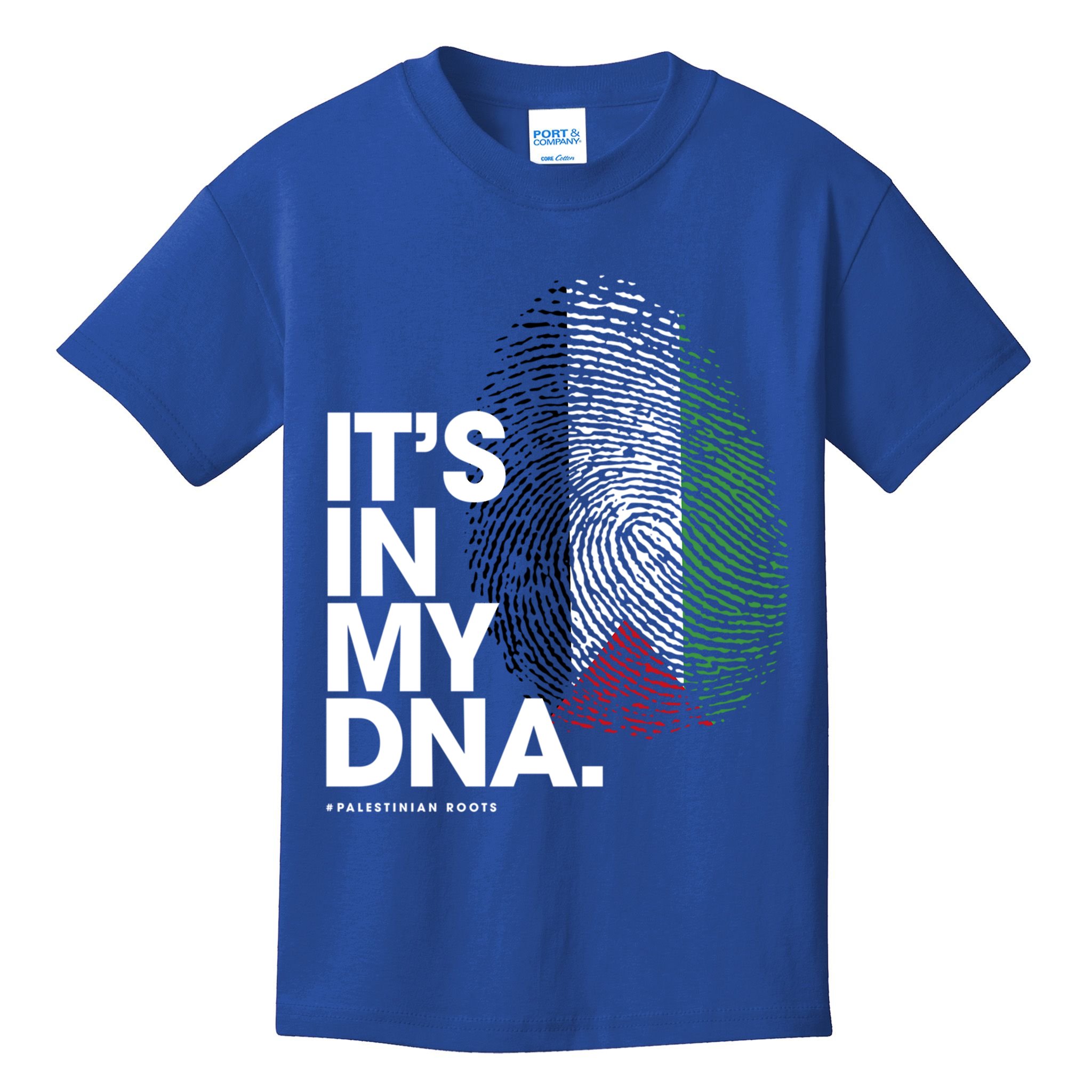 ItS In My Dna Palestine Flag Cool Gift Palestinian Roots Gift Kids T-Shirt