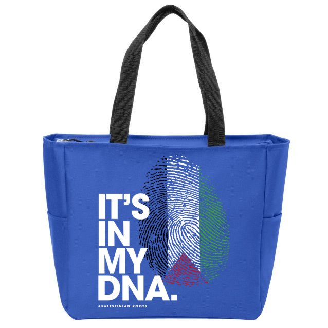 ItS In My Dna Palestine Flag Cool Gift Palestinian Roots Gift Zip Tote Bag
