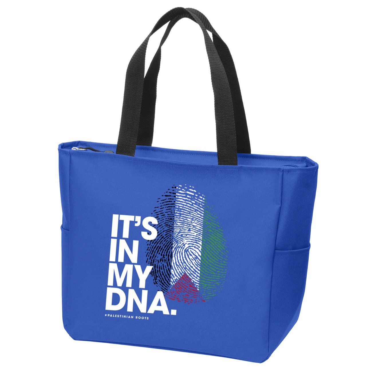 ItS In My Dna Palestine Flag Cool Gift Palestinian Roots Gift Zip Tote Bag