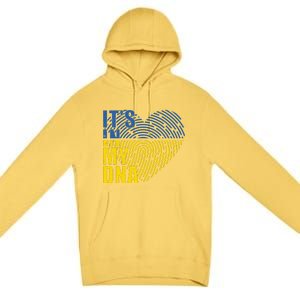 Its In My DNA Urkraine Flag Finger Print Premium Pullover Hoodie