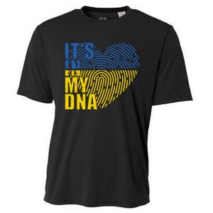 Its In My DNA Urkraine Flag Finger Print Cooling Performance Crew T-Shirt