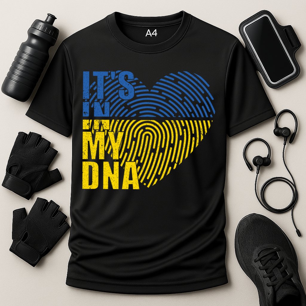 Its In My DNA Urkraine Flag Finger Print Performance Shirt