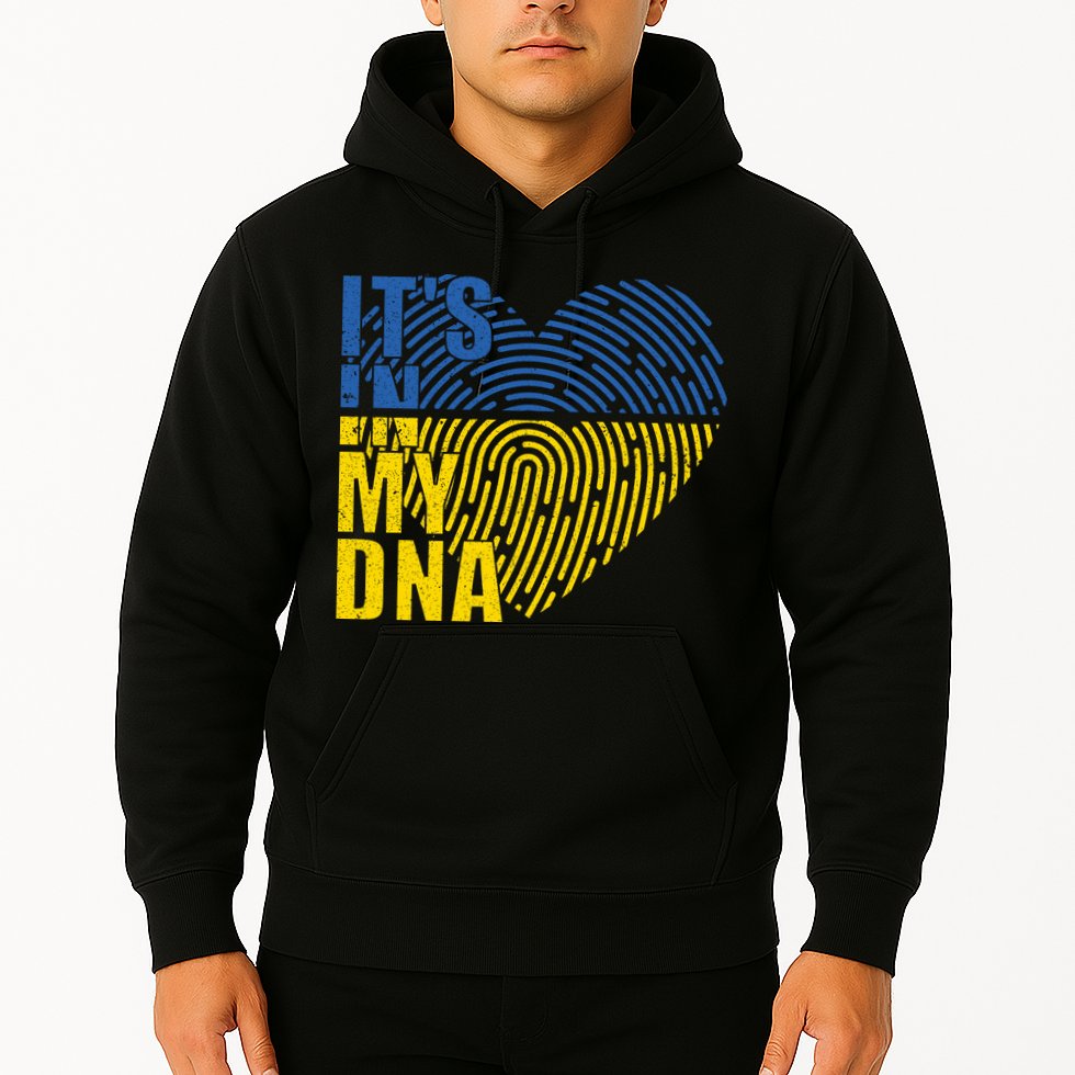 Its In My DNA Urkraine Flag Finger Print Hoodie