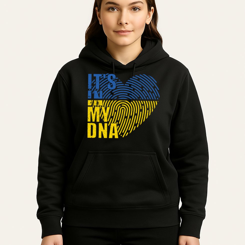 Its In My DNA Urkraine Flag Finger Print Hoodie
