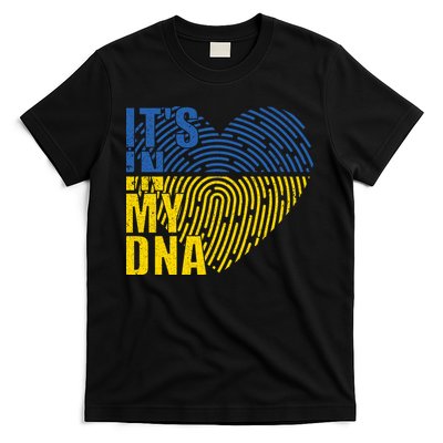 Its In My DNA Urkraine Flag Finger Print T-Shirt